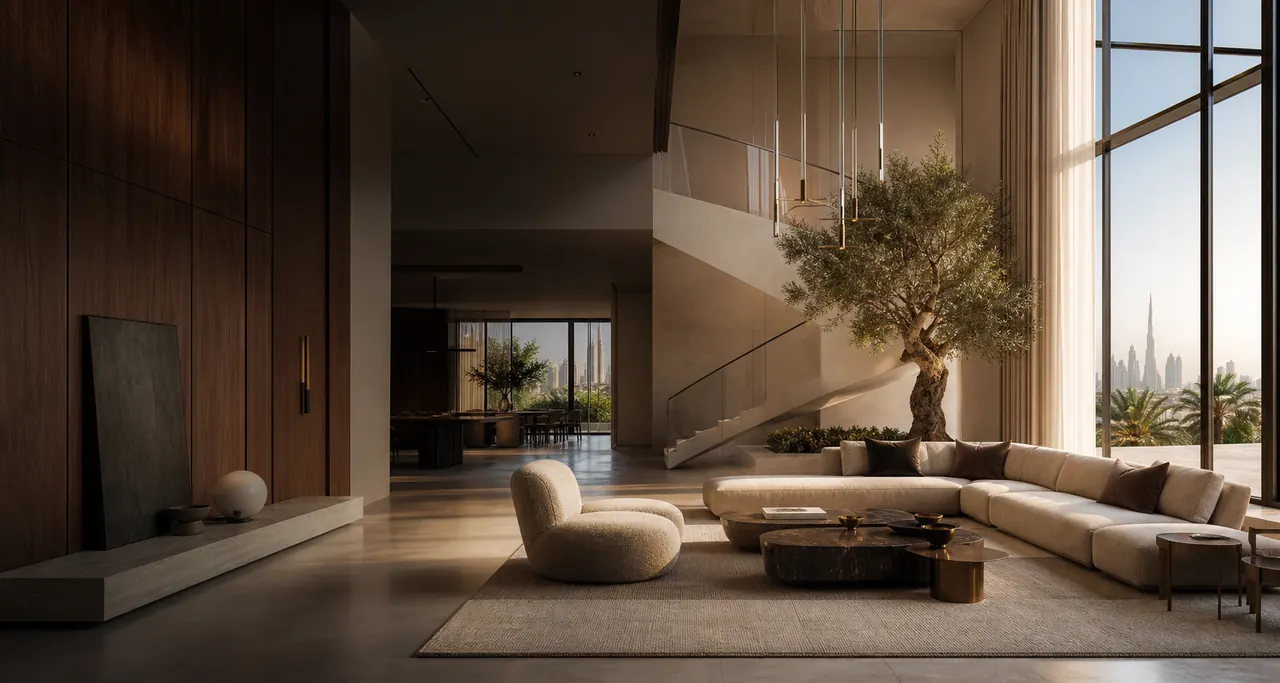 Contemporary luxury living room in Dubai